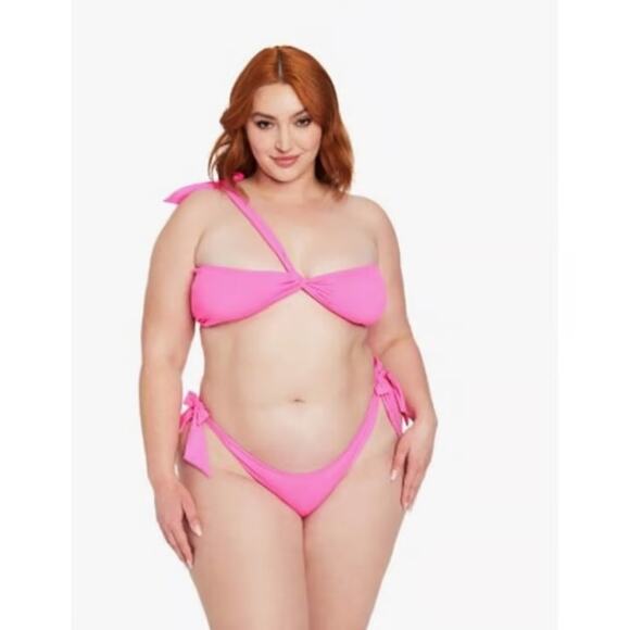NEW Fredericks of Hollywood Laguna 2 Piece Bikini Set Size M Hot Pink NWT - Picture 2 of 9